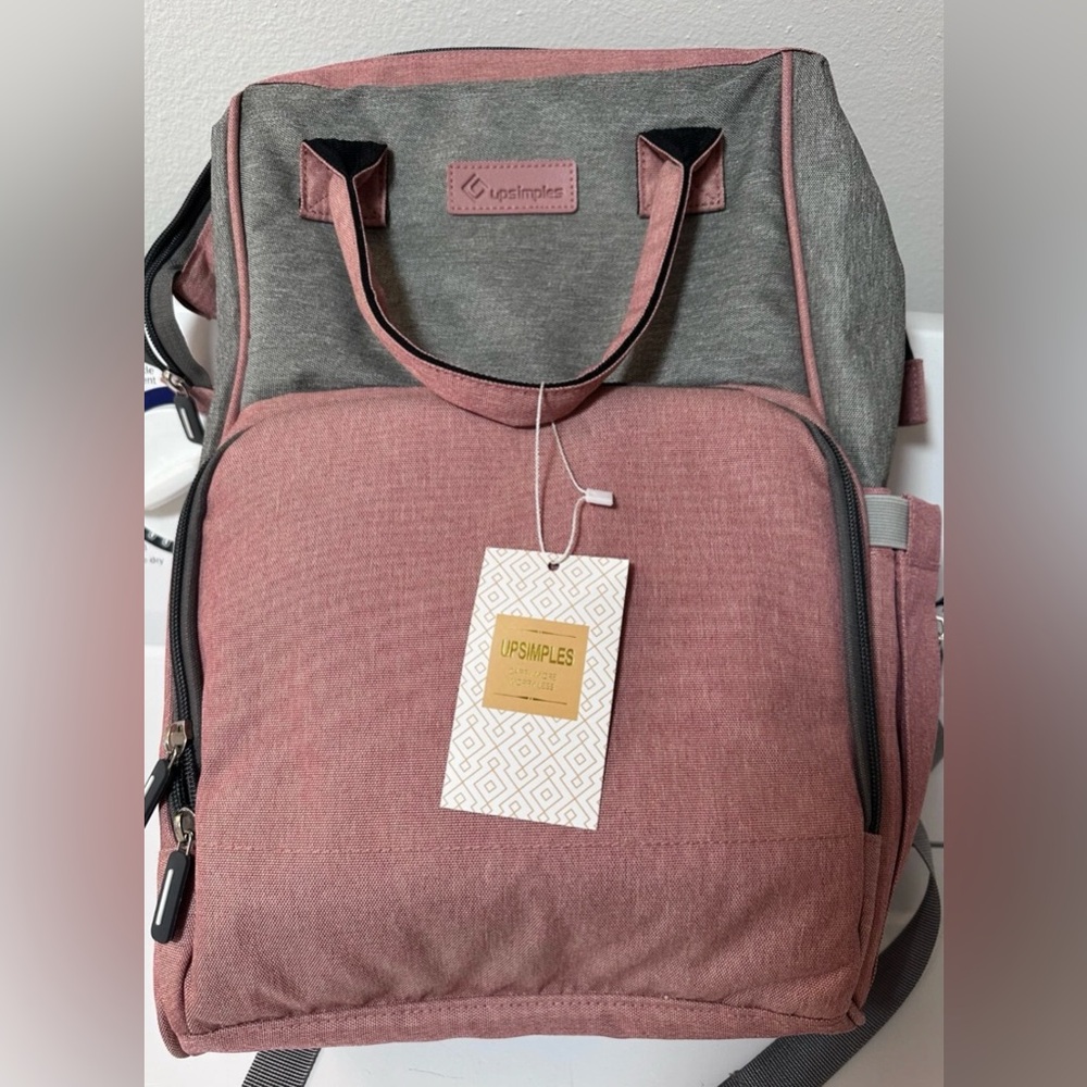 Simple Pink and Gray Baby Bag